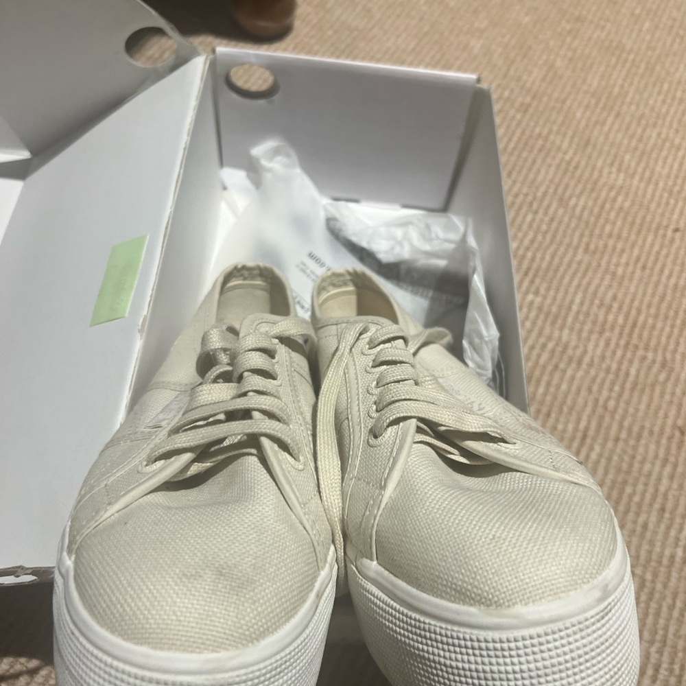 Superga Women's Low-Top Cream Canvas Sneakers - Picture 3 of 5